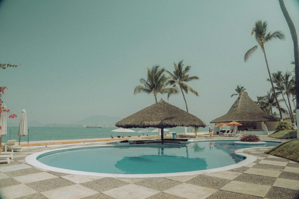 Luxury beachfront holiday home in Abu Dhabi with cabanas and private pool