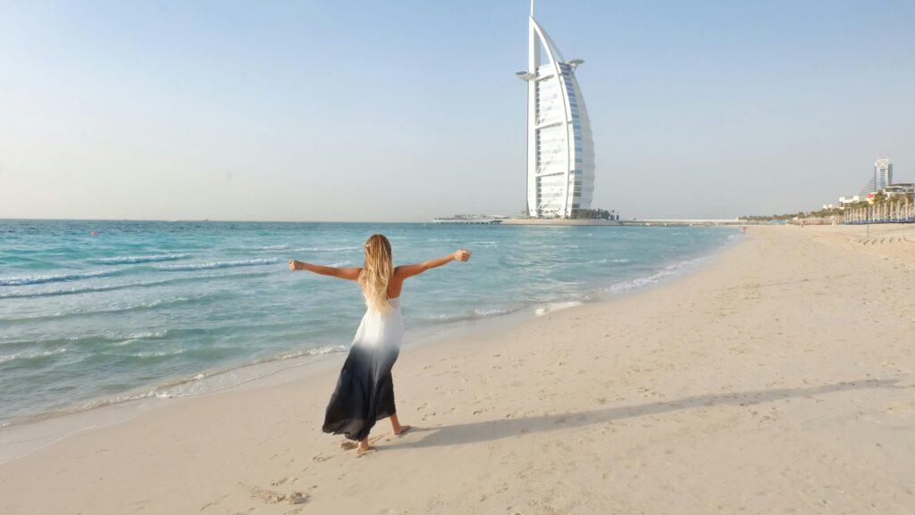 Luxurious rooftop pool at Burj Al Arab