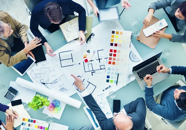 Team planning interior design and listing property