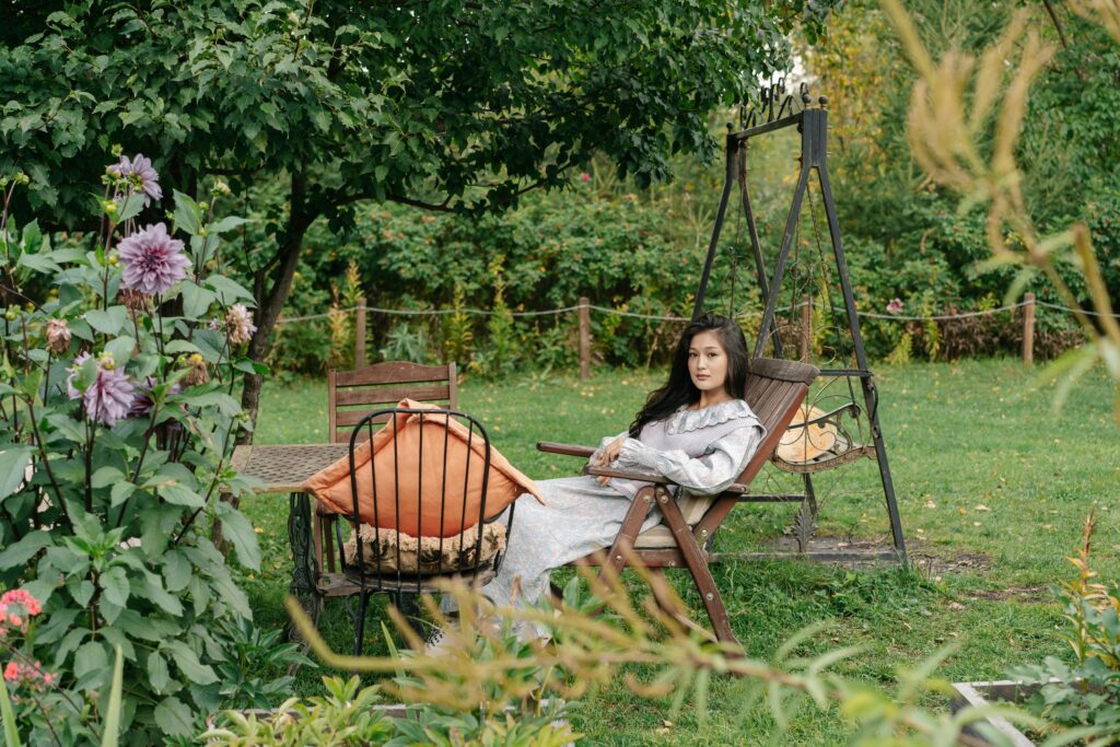 Instagrammable garden space at a Dubai villa holiday rental with stylish outdoor decor