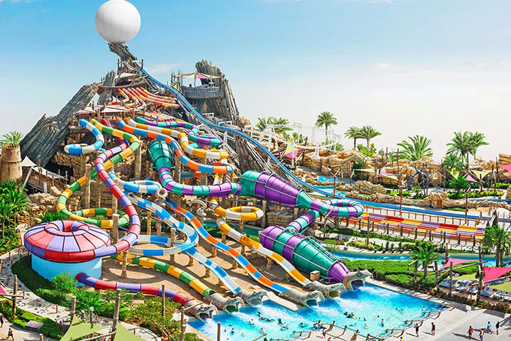 Yas Island Abu Dhabi with Ferrari World theme park and family attractions.