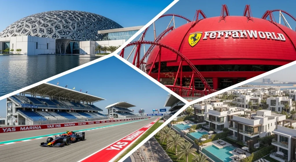 Holiday homes near Abu Dhabi’s famous tourist attractions including Louvre Abu Dhabi, Yas Island, and Ferrari World