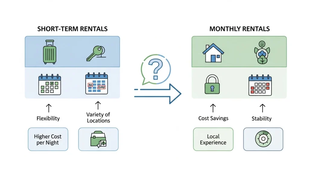 Comparison of monthly rentals vs short-term holiday homes in Abu Dhabi