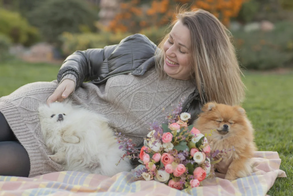 People with dogs in Dubai park