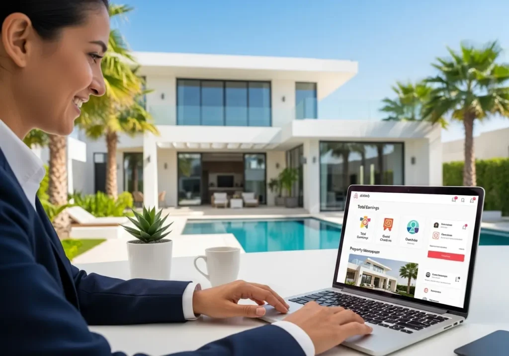 Dubai property owner managing Airbnb holiday home bookings